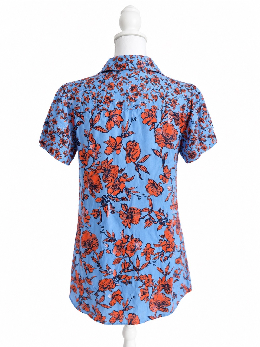 Alice+Olivia Floral-print Cupro Mini Shirt Dress In Blue - Picture 2 of 5